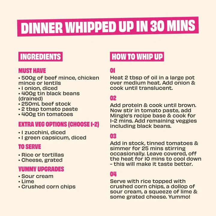 Mingle Recipe Base - Chilli Con Carne 35g - Image 4