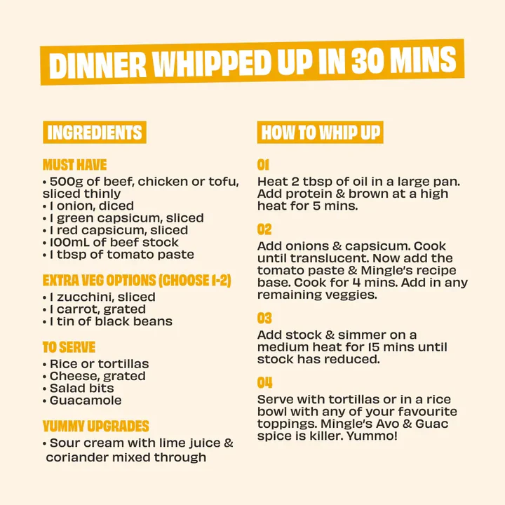 Mingle Recipe Base - Mexican Fajita 35g - Image 5